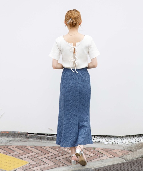 flower(フラワー)の「プレイフルレーススカート(スカート・レディース・アイボリー/ブルー/ピンク・FREE)」の18枚目の写真