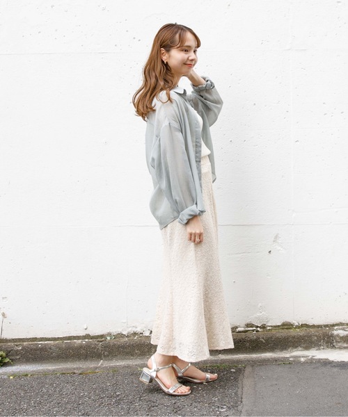 flower(フラワー)の「プレイフルレーススカート(スカート・レディース・アイボリー/ブルー/ピンク・FREE)」の15枚目の写真