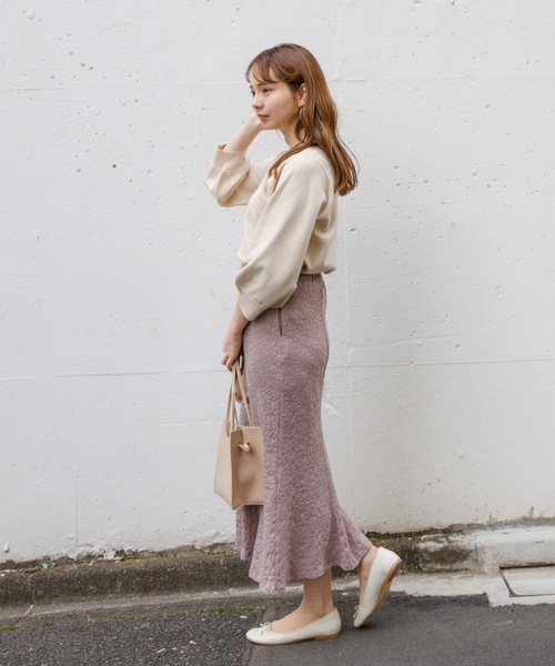 flower(フラワー)の「プレイフルレーススカート(スカート・レディース・アイボリー/ブルー/ピンク・FREE)」の9枚目の写真