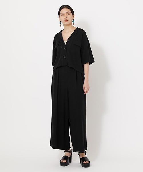 AZUL by moussy（アズールバイマウジー）の「LINEN WIDE PANTS/リネンワイドパンツ（その他パンツ・レディース・キャメル/ブラック/ライトベージュ・SMALL/MEDIUM）」の8枚目の写真