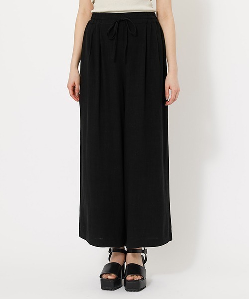 AZUL by moussy（アズールバイマウジー）の「LINEN WIDE PANTS/リネンワイドパンツ（その他パンツ・レディース・キャメル/ブラック/ライトベージュ・SMALL/MEDIUM）」の9枚目の写真