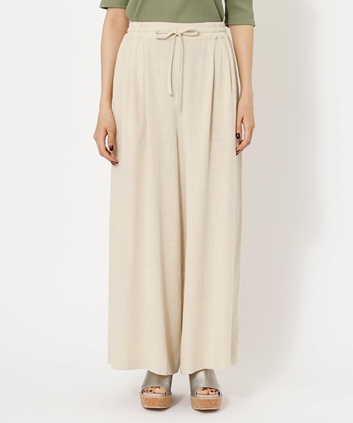 AZUL by moussy（アズールバイマウジー）の「LINEN WIDE PANTS/リネンワイドパンツ（その他パンツ・レディース・キャメル/ブラック/ライトベージュ・SMALL/MEDIUM）」の17枚目の写真