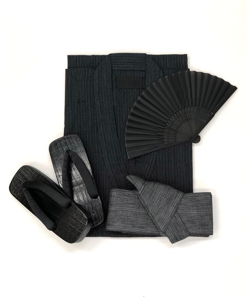 ADMIX/ATELIER SAB MEN（アドミックスアトリエサブメン）の「【４点セット】しじら織り浴衣 帯 下駄 扇子 4点セット（浴衣・メンズ・グレー系その他/ブラック系その他/ブラック系その他2/ブルー系その他/ブルー系その他5/ブルー系その他4/ブラック系その他3/ブルー系その他2/ブルー系その他6/ブルー系その他3/ブラック系その他4・48/50）」の14枚目の写真