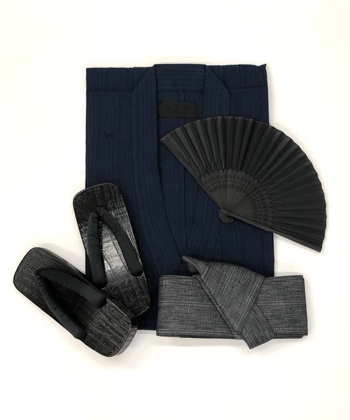 ADMIX/ATELIER SAB MEN（アドミックスアトリエサブメン）の「【４点セット】しじら織り浴衣 帯 下駄 扇子 4点セット（浴衣・メンズ・グレー系その他/ブラック系その他/ブラック系その他2/ブルー系その他/ブルー系その他5/ブルー系その他4/ブラック系その他3/ブルー系その他2/ブルー系その他6/ブルー系その他3/ブラック系その他4・48/50）」の16枚目の写真