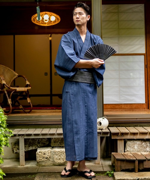 ADMIX/ATELIER SAB MEN（アドミックスアトリエサブメン）の「【４点セット】しじら織り浴衣 帯 下駄 扇子 4点セット（浴衣・メンズ・グレー系その他/ブラック系その他/ブラック系その他2/ブルー系その他/ブルー系その他5/ブルー系その他4/ブラック系その他3/ブルー系その他2/ブルー系その他6/ブルー系その他3/ブラック系その他4・48/50）」の22枚目の写真