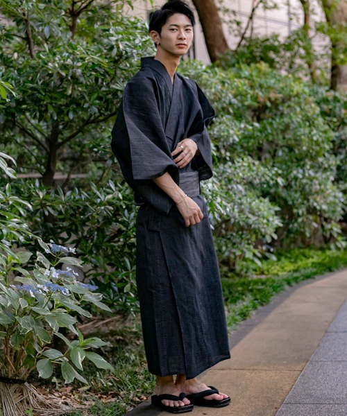 ADMIX/ATELIER SAB MEN（アドミックスアトリエサブメン）の「【４点セット】しじら織り浴衣 帯 下駄 扇子 4点セット（浴衣・メンズ・グレー系その他/ブラック系その他/ブラック系その他2/ブルー系その他/ブルー系その他5/ブルー系その他4/ブラック系その他3/ブルー系その他2/ブルー系その他6/ブルー系その他3/ブラック系その他4・48/50）」の20枚目の写真