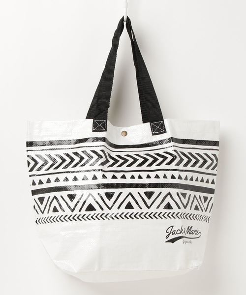 JACK & MARIE（ジャックアンドマリー）の「JACK & MARIE フリートートバックﾞS TP（トートバッグ・レディース・ホワイト/ネイビー/ブルー系その他/ブラック・ONE SIZE）」の8枚目の写真