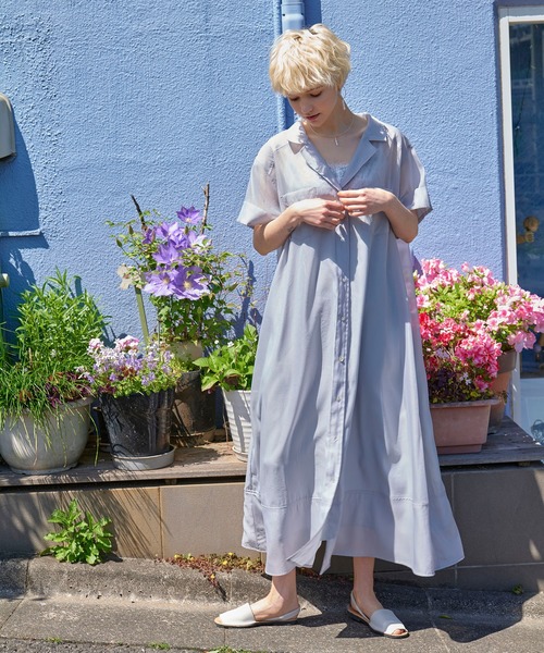 KOH.style（コースタイル）の「インナーワンピ付シアーロングシャツワンピ（ワンピース・レディース・グレー/ブラック/オフホワイト・FREE）」の16枚目の写真