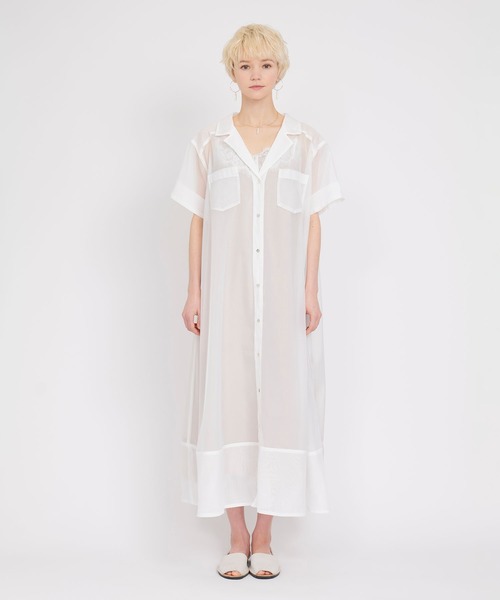 KOH.style（コースタイル）の「インナーワンピ付シアーロングシャツワンピ（ワンピース・レディース・グレー/ブラック/オフホワイト・FREE）」の17枚目の写真