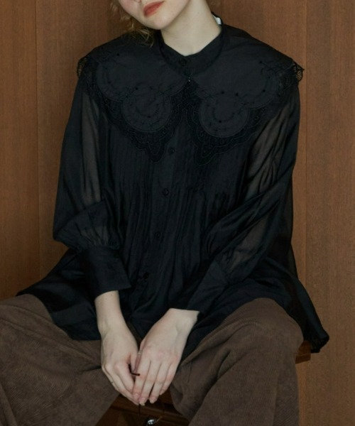 Libra Cue（リブラ キュー）の「ピンタックシアーブラウス（シャツ/ブラウス・レディース・ホワイト/ブラック/グレー/ピンク/グリーン・FREE）」の2枚目の写真