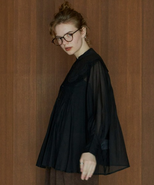 Libra Cue（リブラ キュー）の「ピンタックシアーブラウス（シャツ/ブラウス・レディース・ホワイト/ブラック/グレー/ピンク/グリーン・FREE）」の22枚目の写真