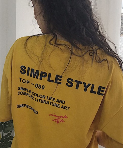 DAY CLOSET(デイ クローゼット)の「レディース バックプリントビッグシルエットラウンドネックトップス(Tシャツ/カットソー・レディース・ホワイト/ブラック/イエロー・M/L/XL/2XL)」の12枚目の写真
