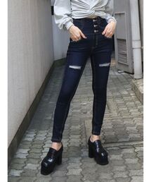 EMODA | ハイカットクラッシュハイウエストパギンス(デニムパンツ)