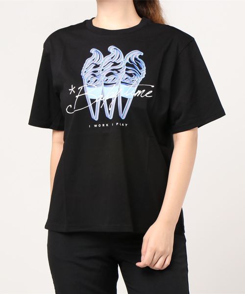 A BATHING APE(アベイシングエイプ)の「BAPY TEE(Tシャツ/カットソー・レディース・ブラック/アイボリー・SMALL/X-SMALL)」の1枚目の写真