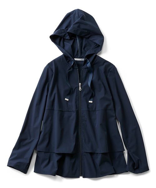 Live in comfort(リブインコンフォート)の「リブ イン コンフォート グンと伸びて軽い着心地!ほの甘フリル撥水パーカー(パーカー・レディース・ネイビー/カーキ・SMALL/MEDIUM/LARGE/X-LARGE/XX-LARGE/XXX-LARGE)」の14枚目の写真