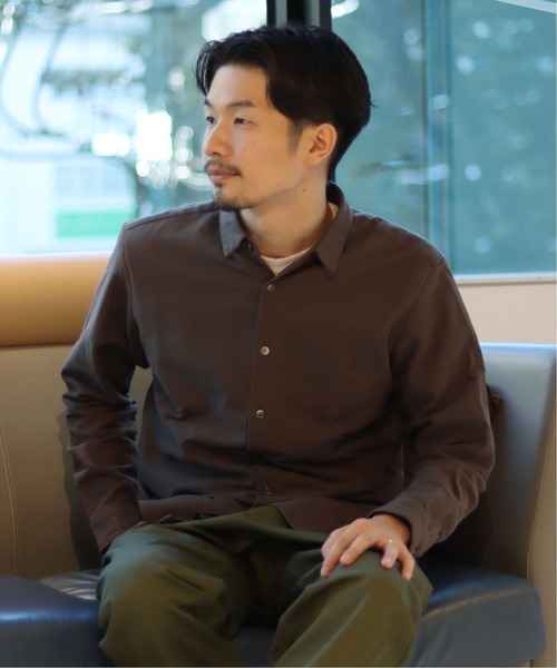 417 EDIFICE（フォーワンセブンエディフィス）の「メランジ シャギーネル レギュラーカラーシャツ（シャツ/ブラウス・メンズ・カーキ/ネイビー/チャコールグレー/ホワイト/グリーン・SMALL/MEDIUM/LARGE/X-LARGE）」の3枚目の写真