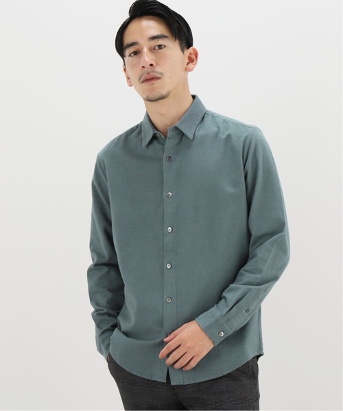 417 EDIFICE（フォーワンセブンエディフィス）の「メランジ シャギーネル レギュラーカラーシャツ（シャツ/ブラウス・メンズ・カーキ/ネイビー/チャコールグレー/ホワイト/グリーン・SMALL/MEDIUM/LARGE/X-LARGE）」の4枚目の写真