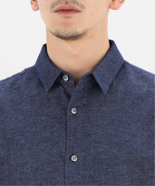 417 EDIFICE（フォーワンセブンエディフィス）の「メランジ シャギーネル レギュラーカラーシャツ（シャツ/ブラウス・メンズ・カーキ/ネイビー/チャコールグレー/ホワイト/グリーン・SMALL/MEDIUM/LARGE/X-LARGE）」の12枚目の写真