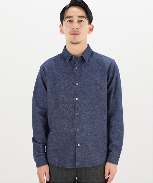 417 EDIFICE（フォーワンセブンエディフィス）の「メランジ シャギーネル レギュラーカラーシャツ（シャツ/ブラウス・メンズ・カーキ/ネイビー/チャコールグレー/ホワイト/グリーン・SMALL/MEDIUM/LARGE/X-LARGE）」の9枚目の写真