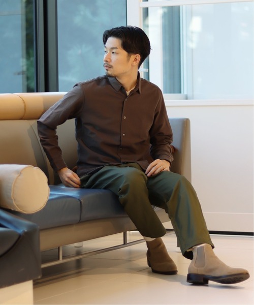 417 EDIFICE（フォーワンセブンエディフィス）の「メランジ シャギーネル レギュラーカラーシャツ（シャツ/ブラウス・メンズ・カーキ/ネイビー/チャコールグレー/ホワイト/グリーン・SMALL/MEDIUM/LARGE/X-LARGE）」の6枚目の写真