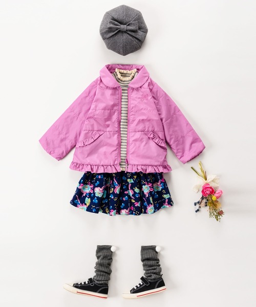 KP（ケーピー）の「高密度タフタフリルジャケット（100-130cm）（ナイロンジャケット・キッズ・チェリーピンク/グレー・120cm/100cm/110cm/130cm）」の3枚目の写真