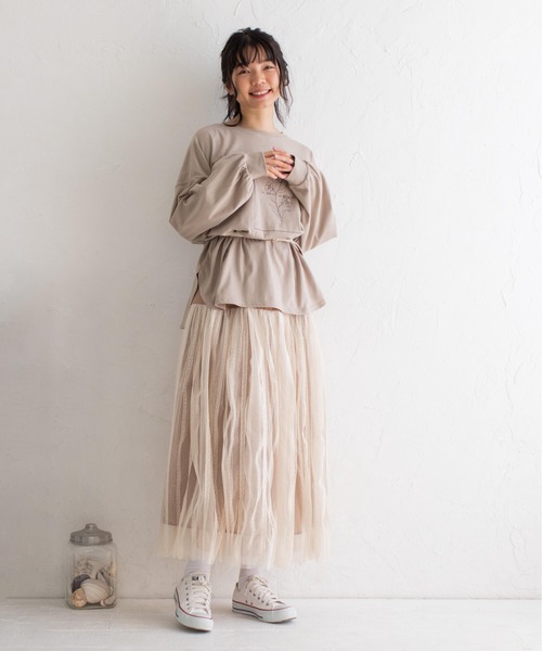 Mysa&Liina（ミーサリーナ）の「ウエストヨークフレアスカート（スカート・レディース・チャコールグレー/ベージュ/ブラウン・M）」の13枚目の写真