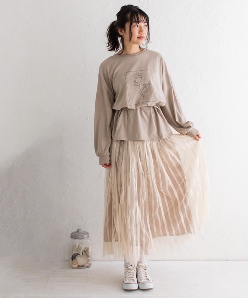 Mysa&Liina（ミーサリーナ）の「ウエストヨークフレアスカート（スカート・レディース・チャコールグレー/ベージュ/ブラウン・M）」の14枚目の写真
