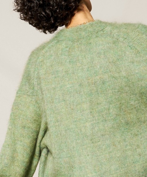 MAISON SPECIAL モヘヤブレンドニットカーディガン グリーン ユニセックスアイテム》IGEA SUPER KIDヘアリーモヘヤプライム
