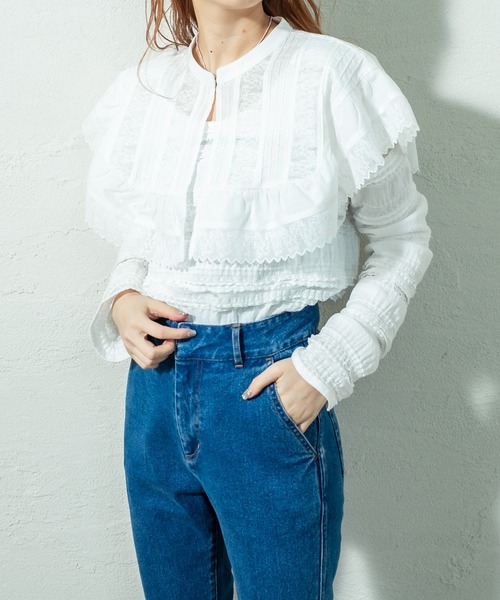 mystic（ミスティック）の「ヴィンテージレース付け襟（付け襟・レディース・オフホワイト/ブラック・FREE）」の3枚目の写真