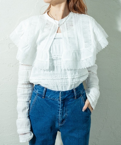 mystic（ミスティック）の「ヴィンテージレース付け襟（付け襟・レディース・オフホワイト/ブラック・FREE）」の6枚目の写真