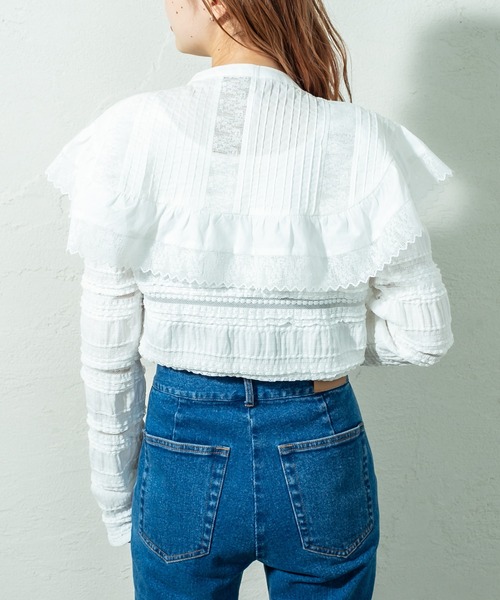 mystic（ミスティック）の「ヴィンテージレース付け襟（付け襟・レディース・オフホワイト/ブラック・FREE）」の14枚目の写真