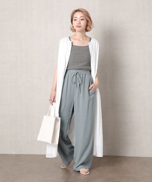 FREAK'S STORE（フリークスストア）の「▽【WEB限定】インドノースリーブフレアワンピース(シャツワンピース)（シャツワンピース・レディース・ホワイト/ブラック/ベージュ/ピンク/ブルーグリーン・ﾌﾘ-）」の20枚目の写真