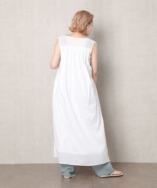 FREAK'S STORE（フリークスストア）の「▽【WEB限定】インドノースリーブフレアワンピース(シャツワンピース)（シャツワンピース・レディース・ホワイト/ブラック/ベージュ/ピンク/ブルーグリーン・ﾌﾘ-）」の9枚目の写真