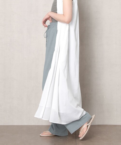 FREAK'S STORE（フリークスストア）の「▽【WEB限定】インドノースリーブフレアワンピース(シャツワンピース)（シャツワンピース・レディース・ホワイト/ブラック/ベージュ/ピンク/ブルーグリーン・ﾌﾘ-）」の17枚目の写真