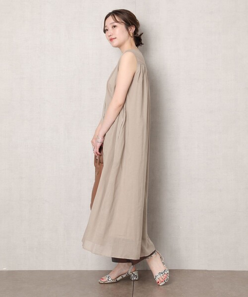 FREAK'S STORE（フリークスストア）の「▽【WEB限定】インドノースリーブフレアワンピース(シャツワンピース)（シャツワンピース・レディース・ホワイト/ブラック/ベージュ/ピンク/ブルーグリーン・ﾌﾘ-）」の21枚目の写真