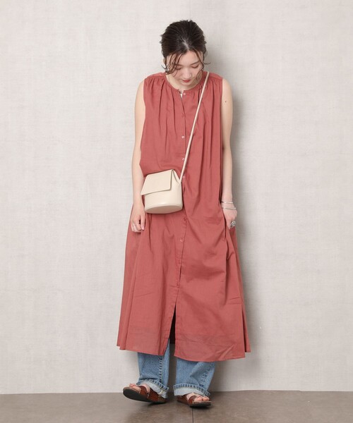 FREAK'S STORE（フリークスストア）の「▽【WEB限定】インドノースリーブフレアワンピース(シャツワンピース)（シャツワンピース・レディース・ホワイト/ブラック/ベージュ/ピンク/ブルーグリーン・ﾌﾘ-）」の18枚目の写真