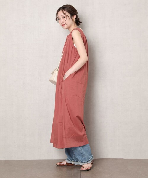 FREAK'S STORE（フリークスストア）の「▽【WEB限定】インドノースリーブフレアワンピース(シャツワンピース)（シャツワンピース・レディース・ホワイト/ブラック/ベージュ/ピンク/ブルーグリーン・ﾌﾘ-）」の14枚目の写真