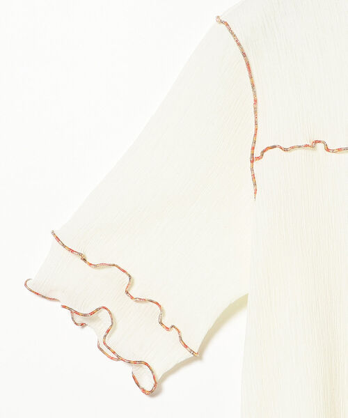 Ray BEAMS（レイビームス）の「Ray BEAMS / ヨウリュウ 配色 メロー Tシャツ（Tシャツ/カットソー・レディース・ライトブルー/ブラック/オフホワイト・ONE SIZE）」の8枚目の写真