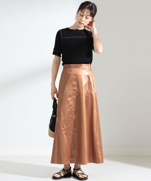 Ray BEAMS（レイビームス）の「Ray BEAMS / ヨウリュウ 配色 メロー Tシャツ（Tシャツ/カットソー・レディース・ライトブルー/ブラック/オフホワイト・ONE SIZE）」の12枚目の写真