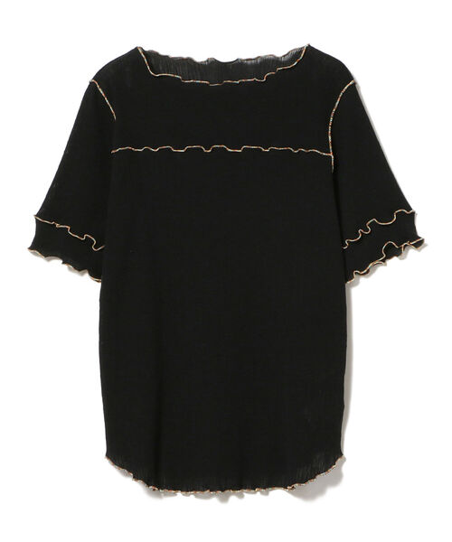 Ray BEAMS（レイビームス）の「Ray BEAMS / ヨウリュウ 配色 メロー Tシャツ（Tシャツ/カットソー・レディース・ライトブルー/ブラック/オフホワイト・ONE SIZE）」の13枚目の写真