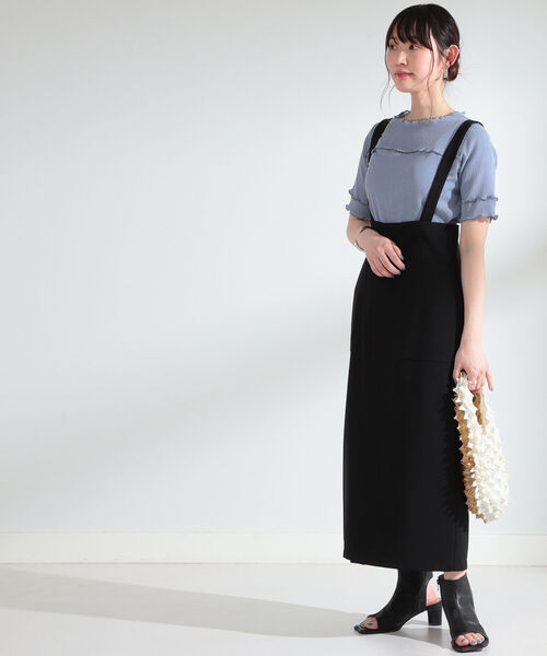 Ray BEAMS（レイビームス）の「Ray BEAMS / ヨウリュウ 配色 メロー Tシャツ（Tシャツ/カットソー・レディース・ライトブルー/ブラック/オフホワイト・ONE SIZE）」の21枚目の写真