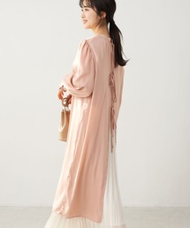 バックリボンサテンガウンワンピース *