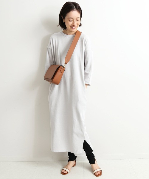 SLOBE IENA(スローブイエナ)の「コットンサーマルワンピース【手洗い可能】◆(ワンピース・レディース・チャコールグレー/ベージュ/ブラック・FREE)」の12枚目の写真