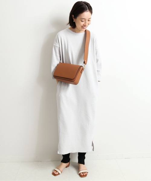 SLOBE IENA(スローブイエナ)の「コットンサーマルワンピース【手洗い可能】◆(ワンピース・レディース・チャコールグレー/ベージュ/ブラック・FREE)」の15枚目の写真