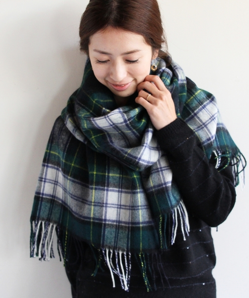 BEAUTY&YOUTH UNITED ARROWS(ビューティーアンドユースユナイテッドアローズ)の「BYBC チェックストール ◆(ストール/ショール・レディース・ホワイト/ワインレッド/ダークグリーン・フリー)」の2枚目の写真