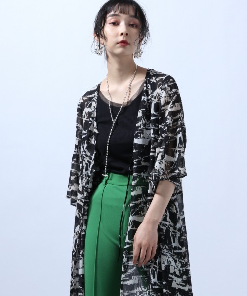 HARE（ハレ）の「シフォンガラワンピース(HARE)（ワンピース・レディース・ブラック/ブルー・FREE）」の7枚目の写真