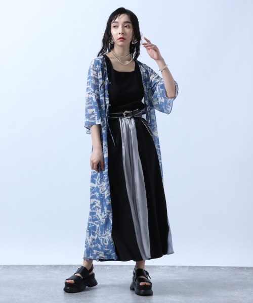 HARE（ハレ）の「シフォンガラワンピース(HARE)（ワンピース・レディース・ブラック/ブルー・FREE）」の5枚目の写真