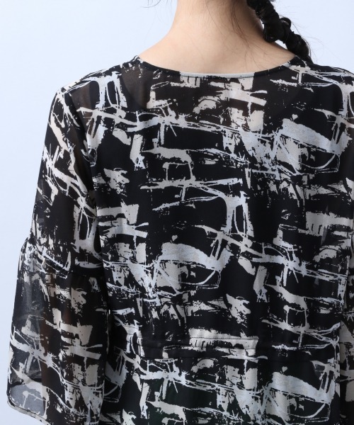 HARE（ハレ）の「シフォンガラワンピース(HARE)（ワンピース・レディース・ブラック/ブルー・FREE）」の6枚目の写真