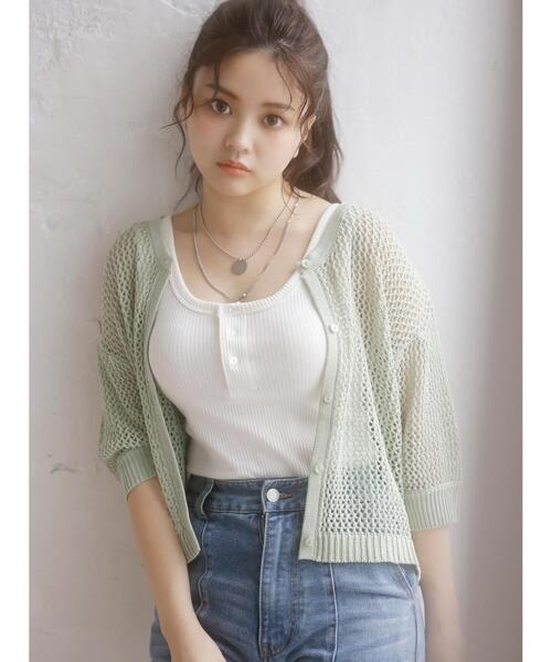 INGNI（イング）の「ヘンリー／タンクトップ（タンクトップ・レディース・ブラック/アイボリー/ライトブラウン/ミント・M）」の15枚目の写真