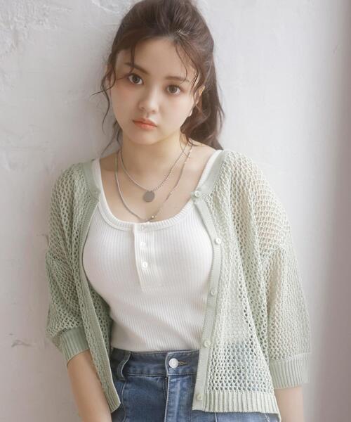 INGNI（イング）の「ヘンリー／タンクトップ（タンクトップ・レディース・ブラック/アイボリー/ライトブラウン/ミント・M）」の17枚目の写真